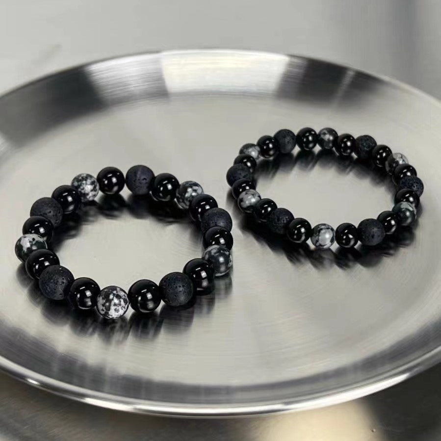 Olivenorma Lava Stone Obsidian Adjustable Men Bracelet - image 21