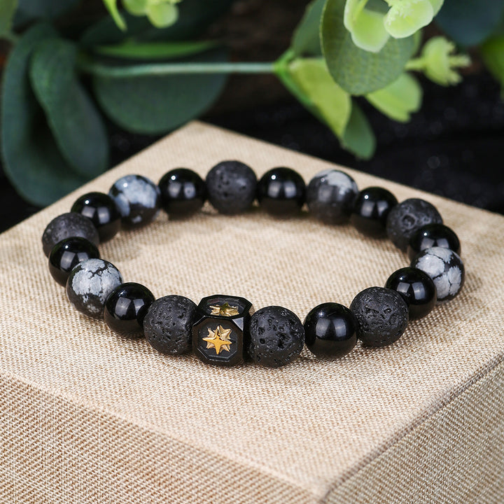 Olivenorma Lava Stone Obsidian Adjustable Men Bracelet - image 18