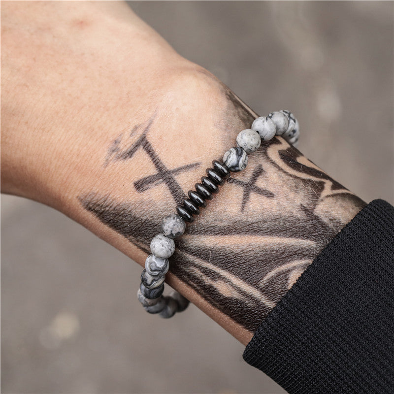 Olivenorma Lava Stone Obsidian Adjustable Men Bracelet - image 8