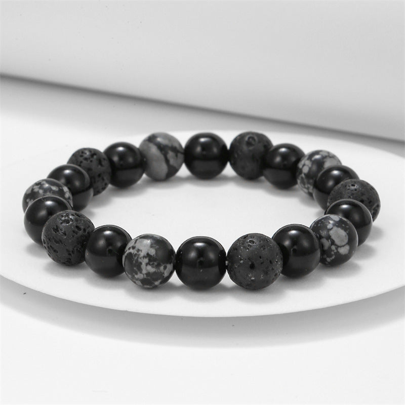 Olivenorma Lava Stone Obsidian Adjustable Men Bracelet - image 20