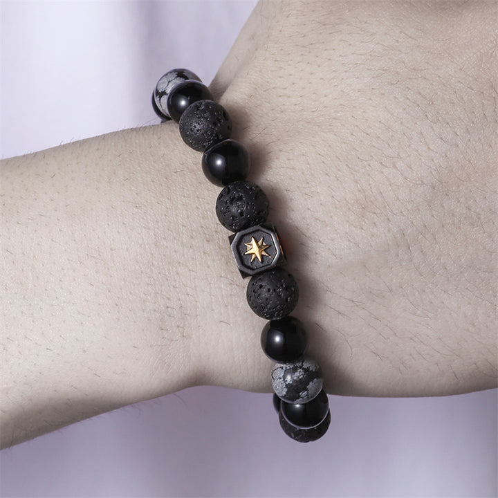 Olivenorma Lava Stone Obsidian Adjustable Men Bracelet - image 17