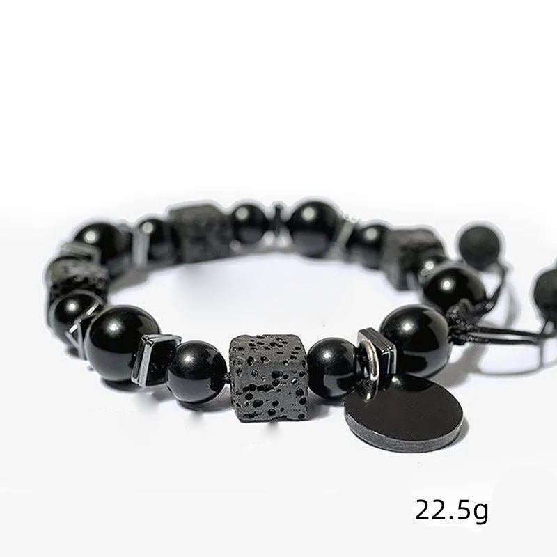 Olivenorma Lava Stone Obsidian Adjustable Men Bracelet - image 4