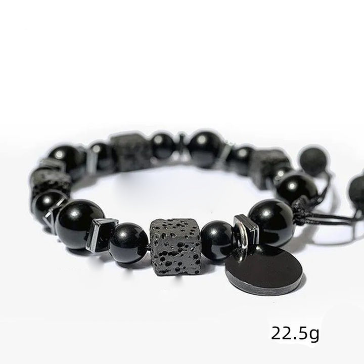 Olivenorma Lava Stone Obsidian Adjustable Men Bracelet - image 4