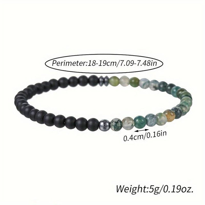 Olivenorma 4mm Black Agate Volcanic Rock Men Bracelet - image 14