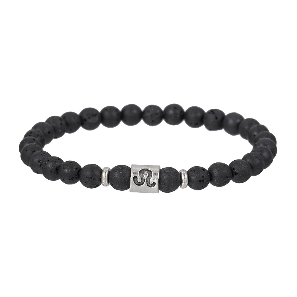 Olivenorma Lava Stone Constellation Handmade Beaded Men Bracelet - Leo - image 5