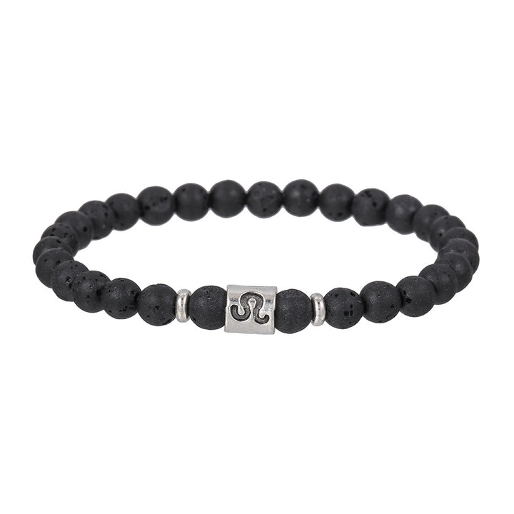 Olivenorma Lava Stone Constellation Handmade Beaded Men Bracelet - Leo - image 5
