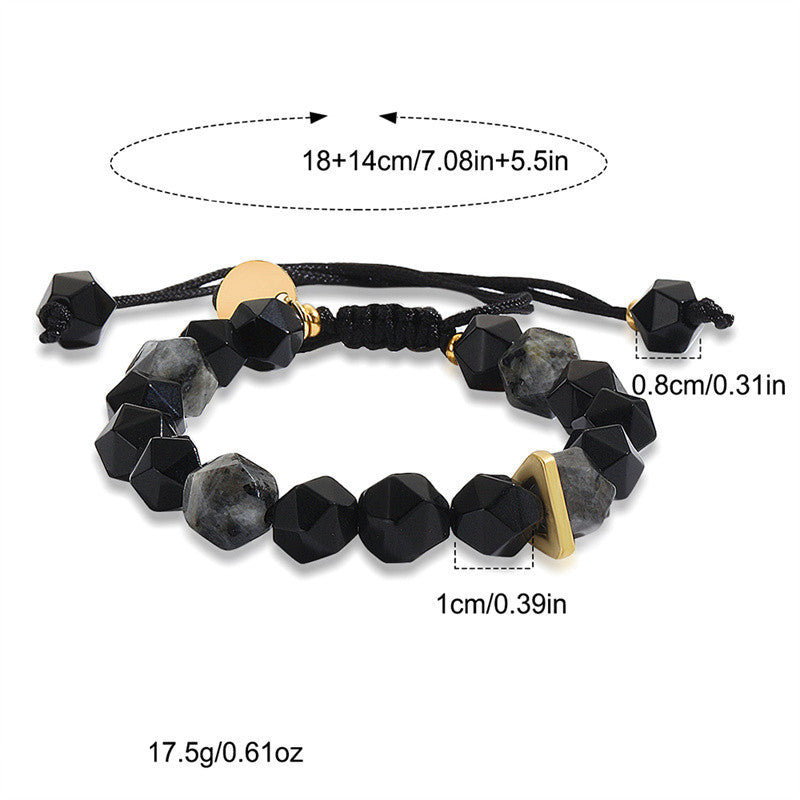 Olivenorma Natural Energy Stone Diamond-Shaped Faceted Adjustable Bracelet - image 12