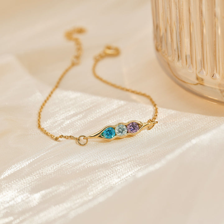 Olivenorma Aquamarine White Zircon Amethyst Pea Clip Bracelet - Aquamarine&White Zircon&Amethyst - image 0