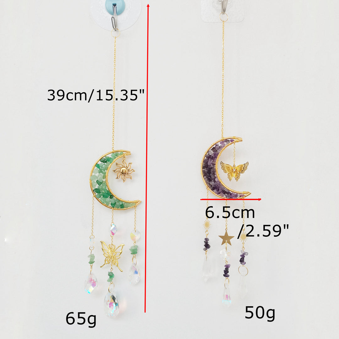 Olivenorma Natural Crystal Gravel Moon Butterfly Wind Chime - image 27