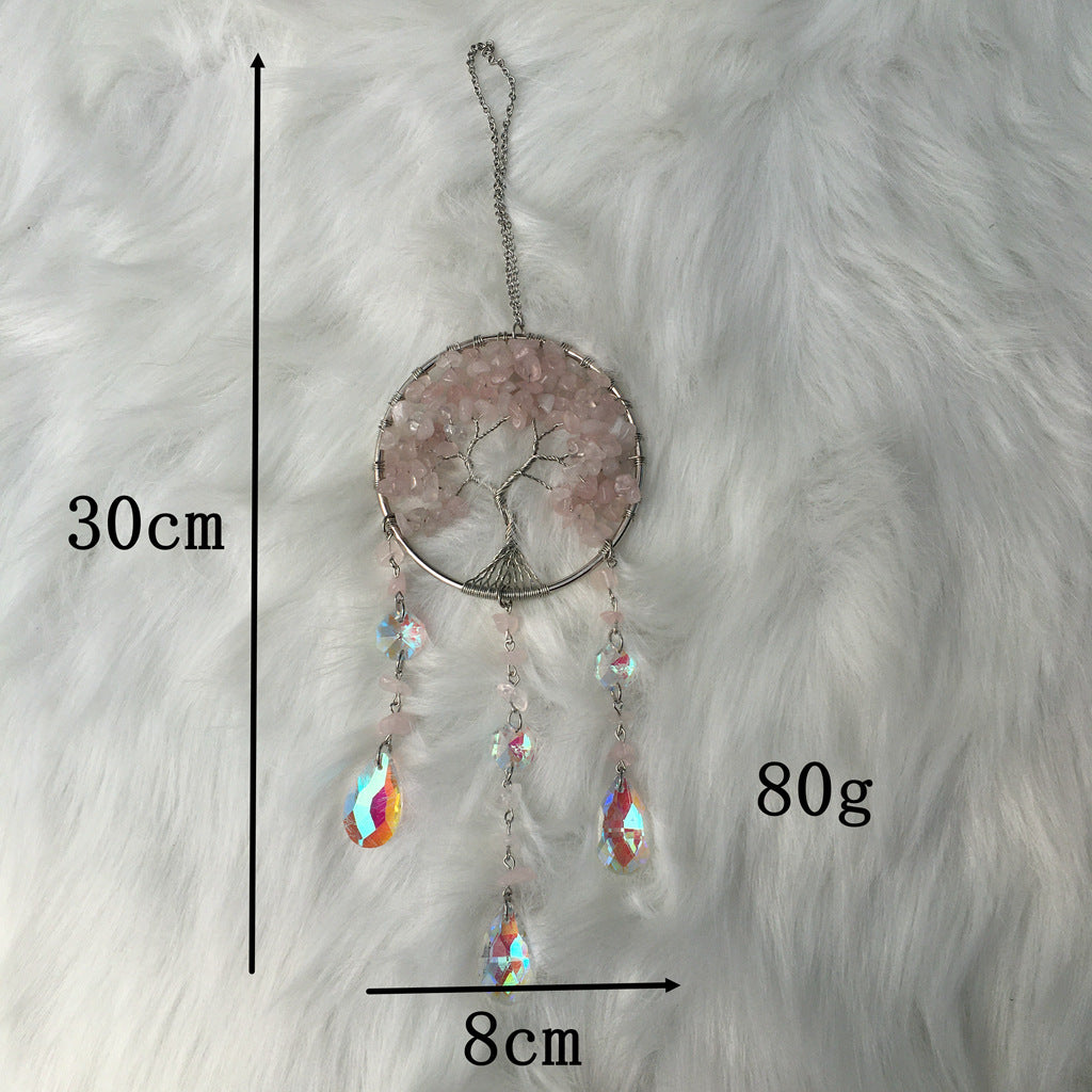 Olivenorma Winding Natural Crystal Gravel Tree Of Life Wind Chime - image 16