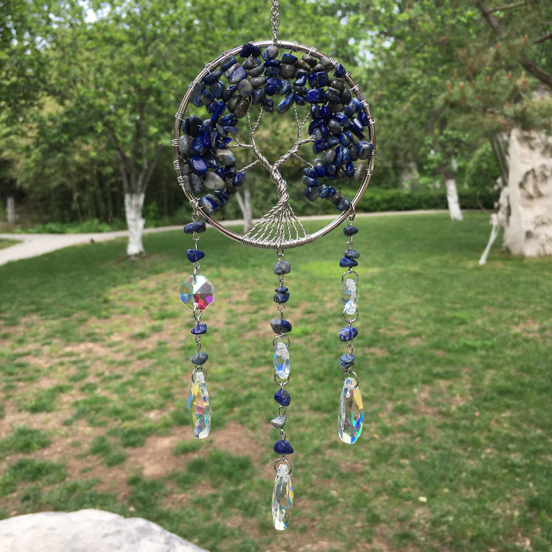 Olivenorma Winding Natural Crystal Gravel Tree Of Life Wind Chime - Lapis Lazuli - image 14
