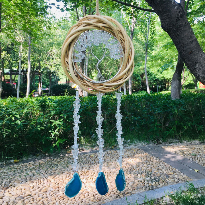 Olivenorma Tree Of Life Crystal Agate Wind Chime - Clear Crystal&Blue Agate - image 41