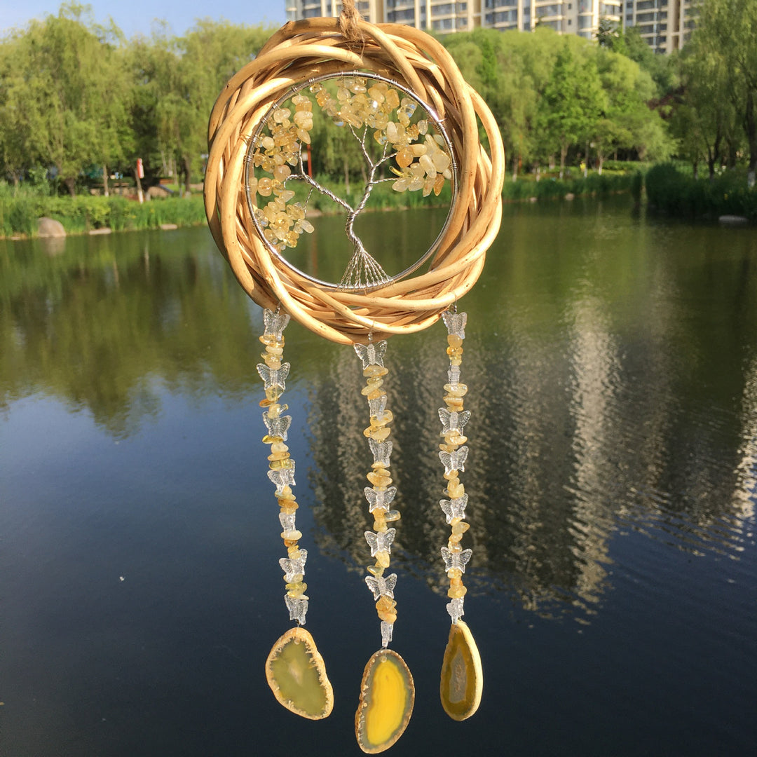 Olivenorma Tree Of Life Crystal Agate Wind Chime - Citrine&Yellow Agate - image 25