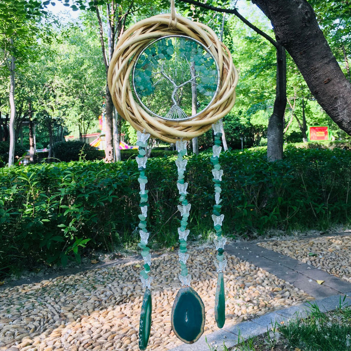 Olivenorma Tree Of Life Crystal Agate Wind Chime - Green Aventurine - image 37