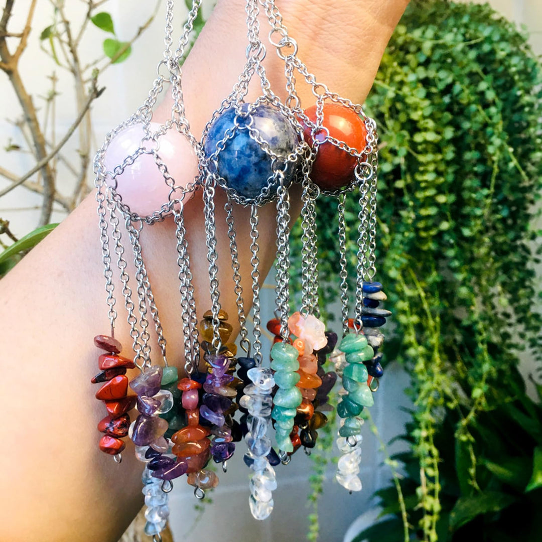 Olivenorma Hand-Woven Natural Crystal Hanging Pendan Wind Chime - Lapis Lazuli - image 16