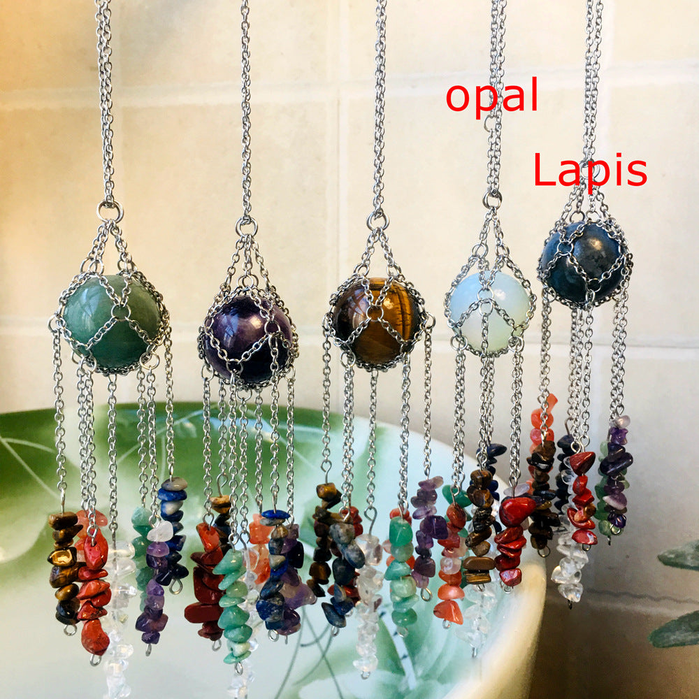 Olivenorma Hand-Woven Natural Crystal Hanging Pendan Wind Chime - Opal - image 12