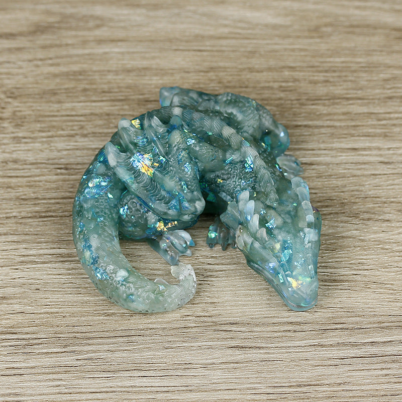 Olivenorma Natural Crystal Gravel Resin Glue Dragon Gemstone Decoration - Green Aventurine - image 9
