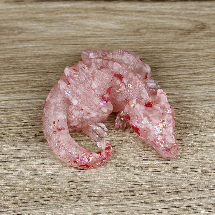 Olivenorma Natural Crystal Gravel Resin Glue Dragon Gemstone Decoration - Rose Quartz - image 13