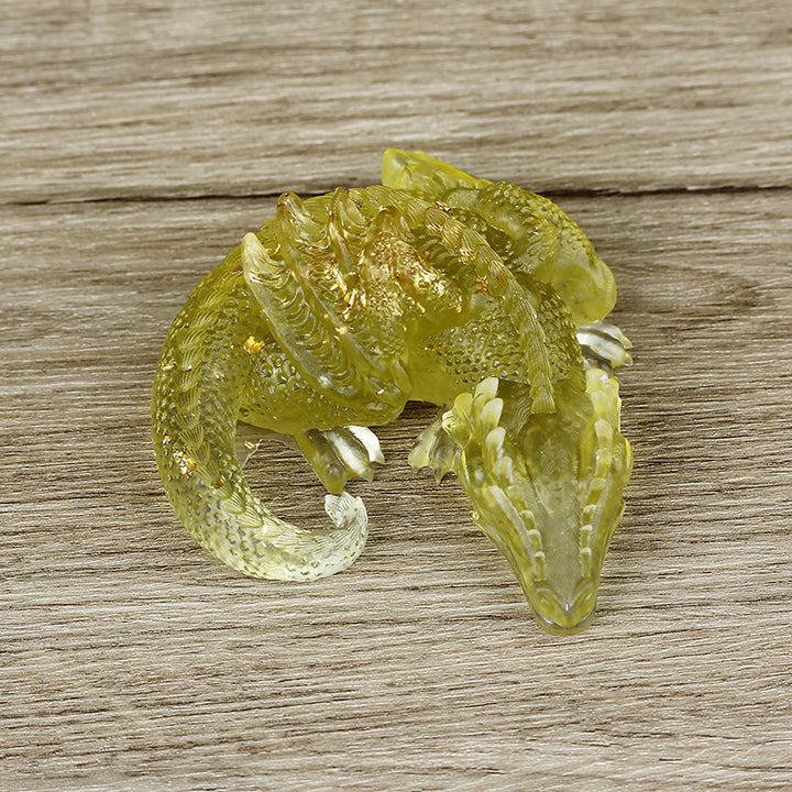 Olivenorma Natural Crystal Gravel Resin Glue Dragon Gemstone Decoration - Citrine - image 29