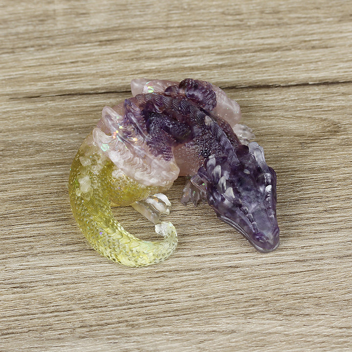 Olivenorma Natural Crystal Gravel Resin Glue Dragon Gemstone Decoration - Citrine&Amethyst&Rose Quartz - image 31