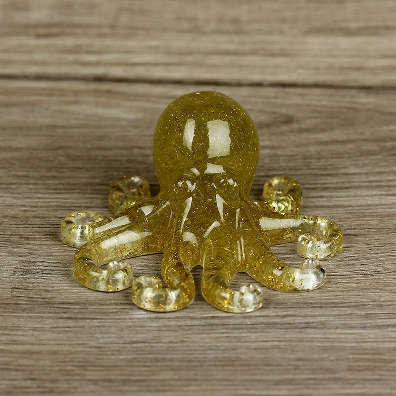 Olivenorma Multi-Color Natural Crystal Gravel Octopus Gemstone Decoration - Lemon Quartz - image 7