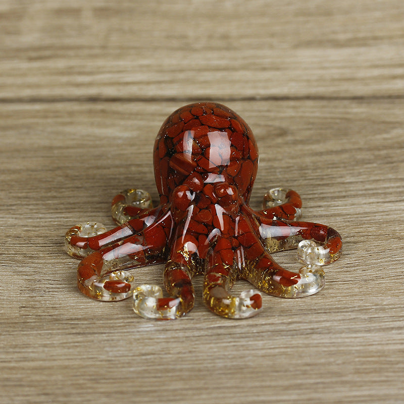 Olivenorma Multi-Color Natural Crystal Gravel Octopus Gemstone Decoration - Red Jasper - image 9
