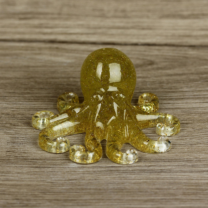Olivenorma Deep Sea Wisdom Crystal Octopus Gemstone Decoration - Lemon Quartz - With Card - image 9