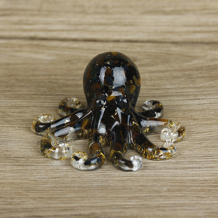 Olivenorma Deep Sea Wisdom Crystal Octopus Gemstone Decoration - Blue Tiger Eye - With Card - image 17