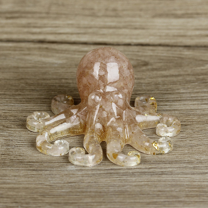 Olivenorma Deep Sea Wisdom Crystal Octopus Gemstone Decoration - Rose Quartz - With Card - image 18