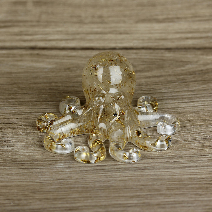 Olivenorma Deep Sea Wisdom Crystal Octopus Gemstone Decoration - Clear Crystal - With Card - image 20