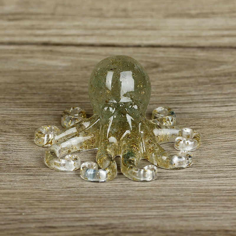Olivenorma Deep Sea Wisdom Crystal Octopus Gemstone Decoration - Peridot - With Card - image 36