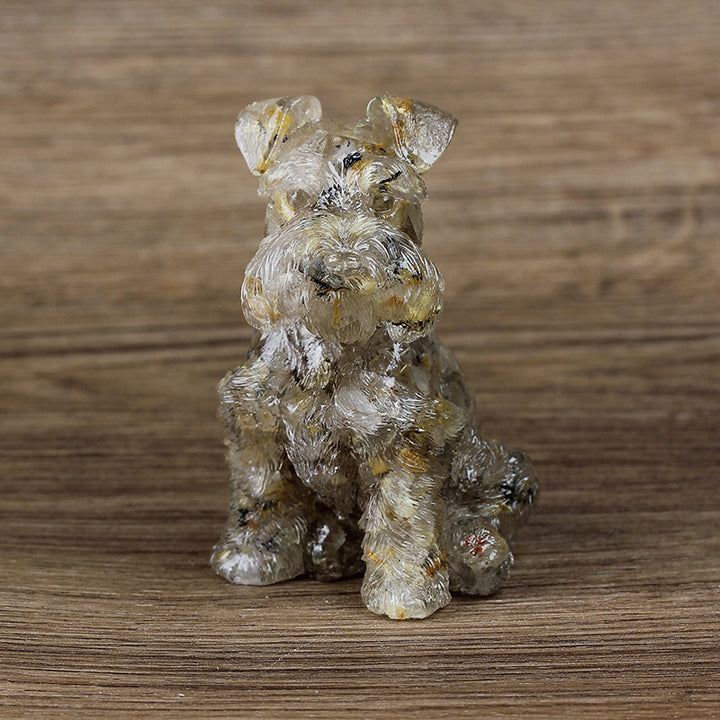 Olivenorma Crystal Resin Schnauzer Dog Ornament Gemstone Decoration - image 7