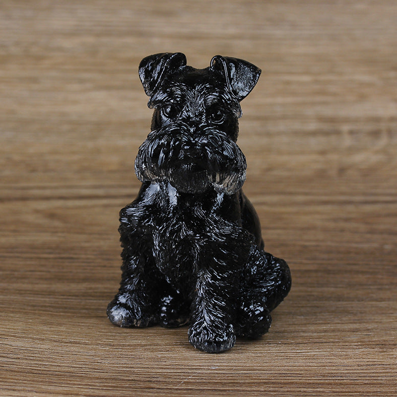 Olivenorma Crystal Resin Schnauzer Dog Ornament Gemstone Decoration - image 1