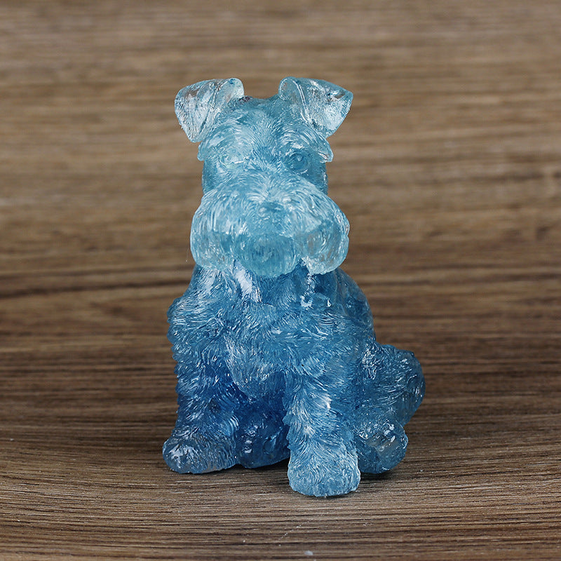Olivenorma Crystal Resin Schnauzer Dog Ornament Gemstone Decoration - image 4