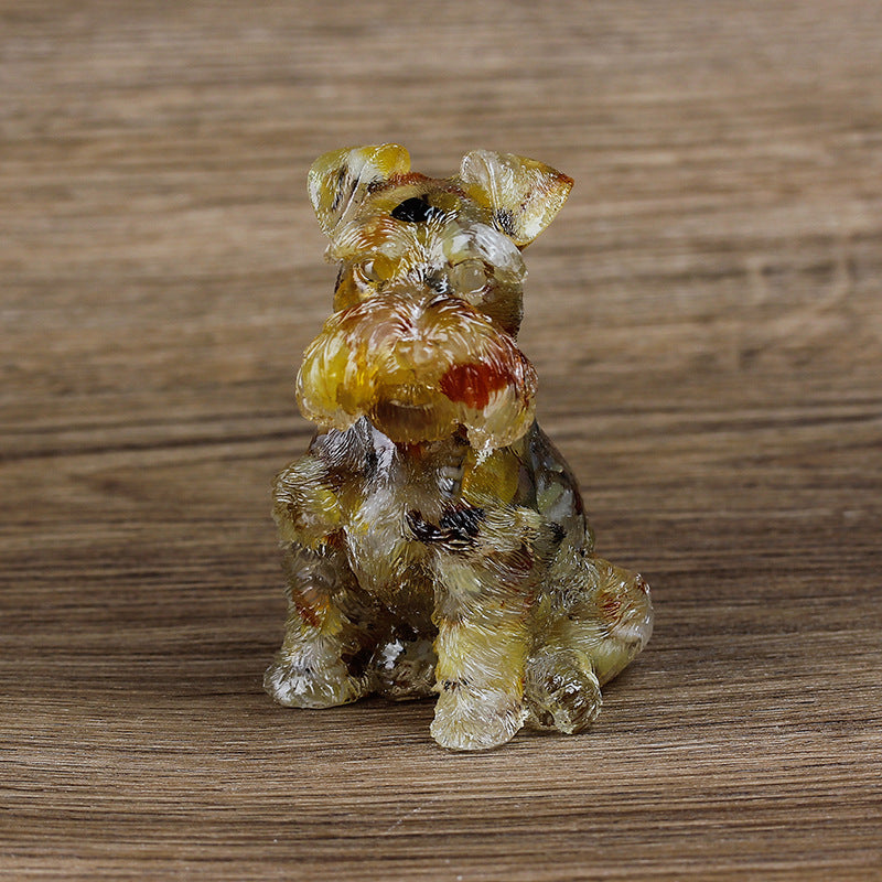 Olivenorma Crystal Resin Schnauzer Dog Ornament Gemstone Decoration - image 10