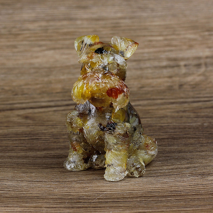 Olivenorma Crystal Resin Schnauzer Dog Ornament Gemstone Decoration - image 10