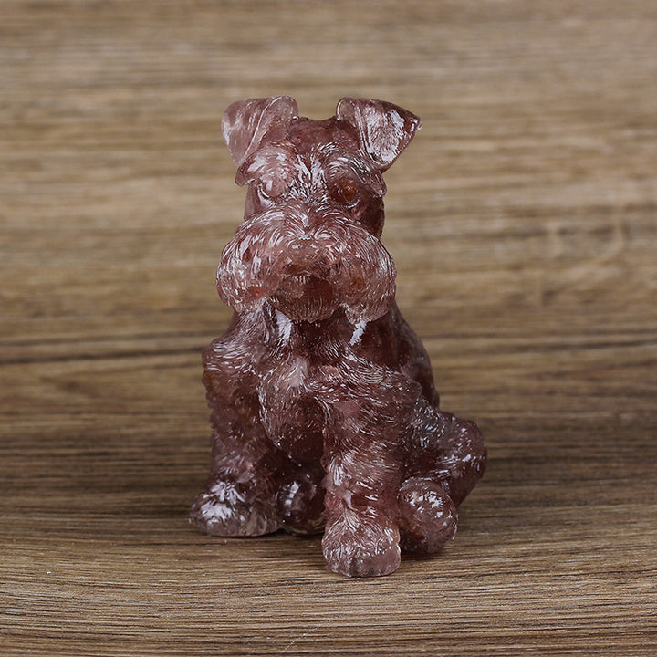 Olivenorma Crystal Resin Schnauzer Dog Ornament Gemstone Decoration - image 13