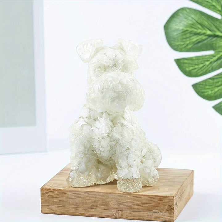 Olivenorma Crystal Resin Schnauzer Dog Ornament Gemstone Decoration - White Porcelain - image 26