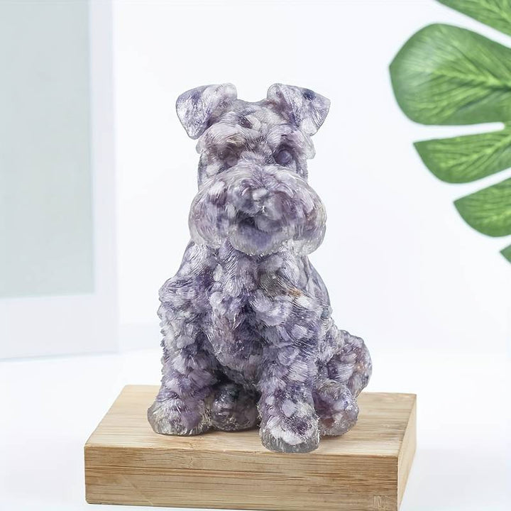 Olivenorma Crystal Resin Schnauzer Dog Ornament Gemstone Decoration - Lilac - image 28