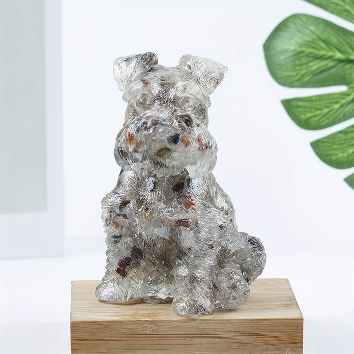 Olivenorma Crystal Resin Schnauzer Dog Ornament Gemstone Decoration - Ghost Crystal - image 21