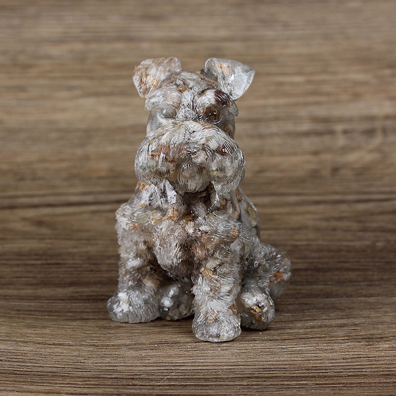 Olivenorma Crystal Resin Schnauzer Dog Ornament Gemstone Decoration - image 22