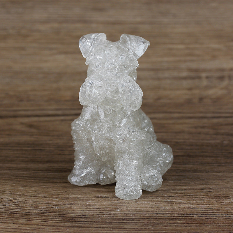 Olivenorma Crystal Resin Schnauzer Dog Ornament Gemstone Decoration - image 24