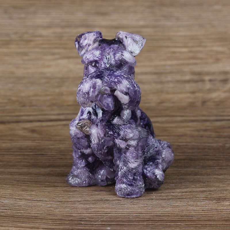 Olivenorma Crystal Resin Schnauzer Dog Ornament Gemstone Decoration - image 29