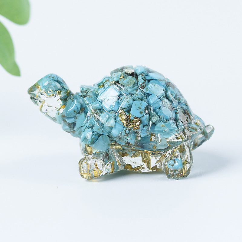 Olivenorma Crystal Gravel Glue Little Turtle Gemstone Decoration - Turquoise - image 7