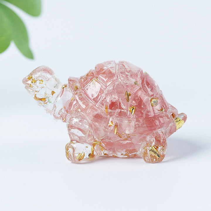 Olivenorma Crystal Gravel Glue Little Turtle Gemstone Decoration - Red Smelting Quartz - image 16