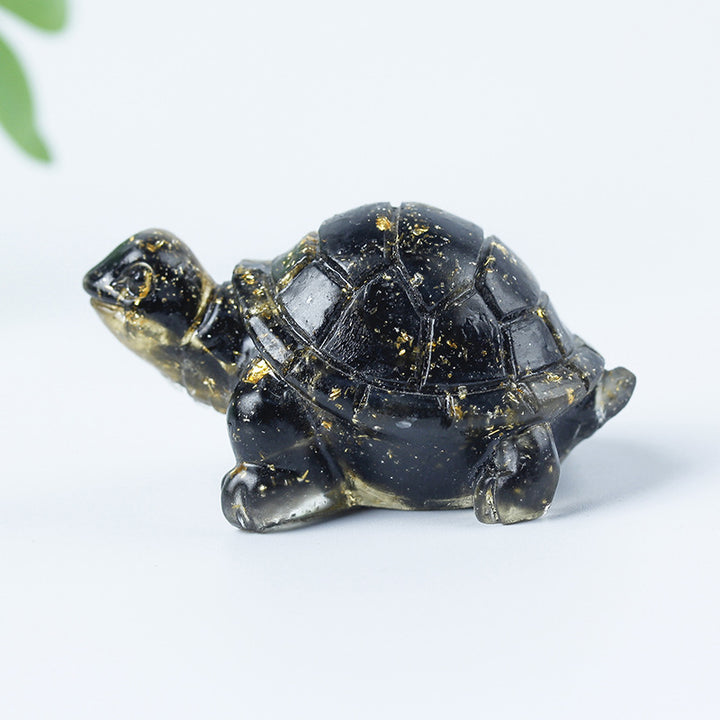Olivenorma Crystal Gravel Glue Little Turtle Gemstone Decoration - Obsidian - image 20