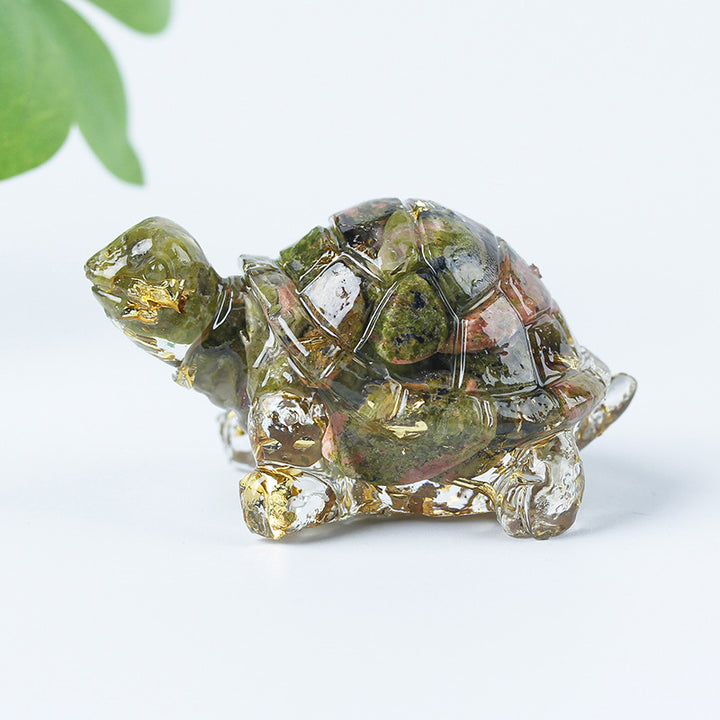 Olivenorma Crystal Gravel Glue Little Turtle Gemstone Decoration - Unakite - image 47