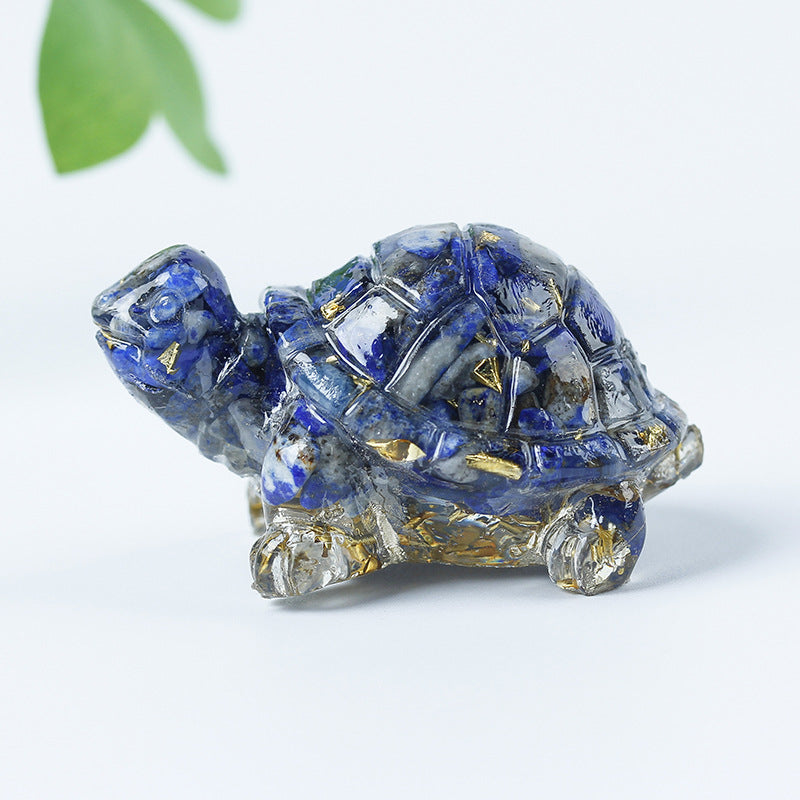 Olivenorma Golden Journey Gem Turtle Figurine Gemstone Decoration - Lapis Lazuli - With Card - image 53