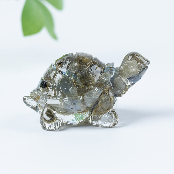 Olivenorma Golden Journey Gem Turtle Figurine Gemstone Decoration - Labradorite - With Card - image 55