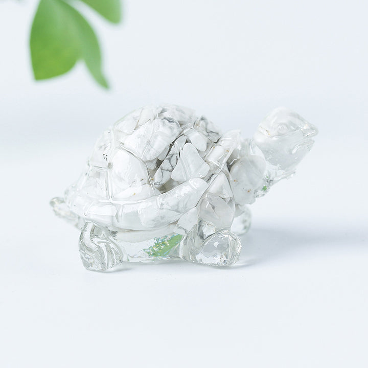 Olivenorma Golden Journey Gem Turtle Figurine Gemstone Decoration - White Turquoise - With Card - image 40